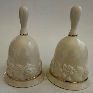 Vintage Porcelain Lenox Fruit
Leaves Bell Gold Gilt Band